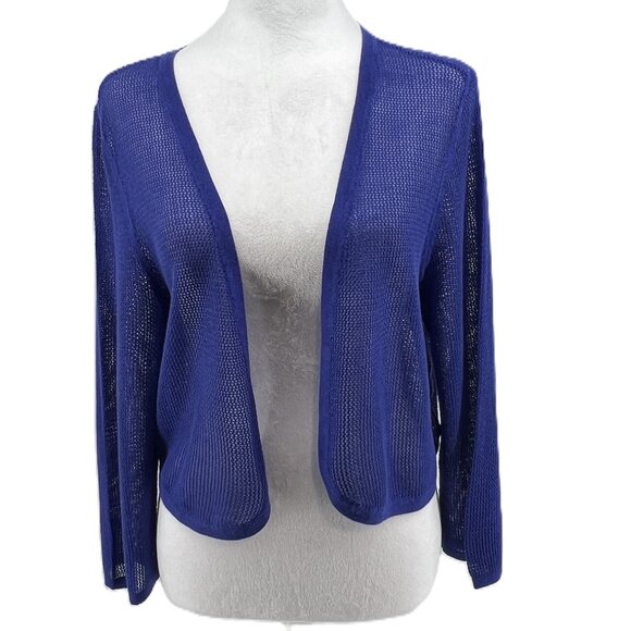 💙Talbots Size Large Cotton-Blend Cardigan Effortless Fall Layer Style Bold crop - Picture 1 of 8